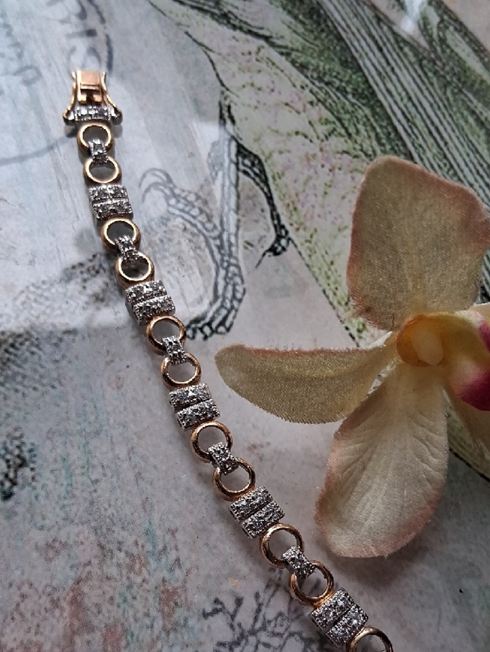 Macy's Gold-Tone Crystal Link Bracelet - Picture 3 of 6